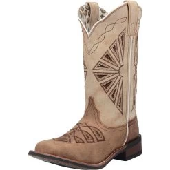 Laredo Women's Brown And White Square Toe Boot