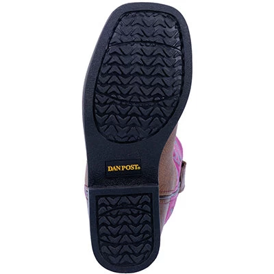 Dan Post Kid's Tan And Pink Punky Square Toe Boots 6 Dan Post Kid's Tan And Pink Punky Square Toe Boots - Image 6