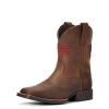 Ariat Kid's Patriot Distressed Brown Square Toe Boots