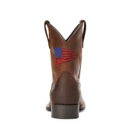 Ariat Kid's Patriot Distressed Brown Square Toe Boots 7 Ariat Kid's Patriot Distressed Brown Square Toe Boots -Ariat Store 10034408 heel
