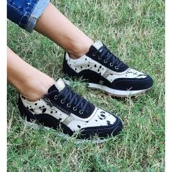 Black & White Cowhide Tennis Shoes -Ariat Store 20210908 143500copy