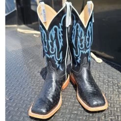 Anderson Bean Black Ostrich Boots