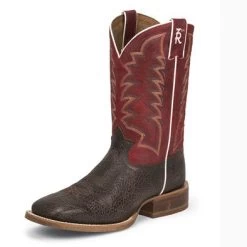 Tony Lama Men's Red And Chocolate Socorro Square Toe Boot