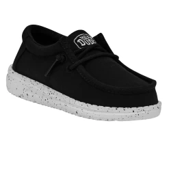 Heydude Hey Dude Wally Toddler Slub Canvas Black 14 Heydude Hey Dude Wally Toddler Slub Canvas Black -Ariat Store 40029 001 WALLYTODDLERSLUBCANVAS BLACK RIGHTANGLE