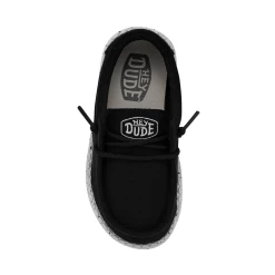 Heydude Hey Dude Wally Toddler Slub Canvas Black 12 Heydude Hey Dude Wally Toddler Slub Canvas Black -Ariat Store 40029 001 WALLYTODDLERSLUBCANVAS BLACK RIGHTTOP
