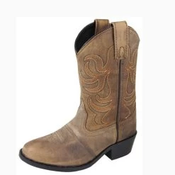 Smoky Mountain Child's Tan Otis Round Toe Roper Boot
