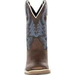 Durango Little Kid's Blue And Brown Square Toe Boot -Ariat Store DBT0218C 3 LARGE 938cf91b acaa 4357 9735 8a09bcaf93f2