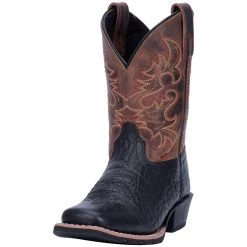 Dan Post Kid's Black And Brown Little River Square Toe Boot