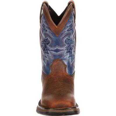 Durango Kid's Brown And Navy Rebel Square Toe Boots 2 Durango Kid's Brown And Navy Rebel Square Toe Boots - Image 2