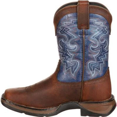 Durango Kid's Brown And Navy Rebel Square Toe Boots 1 Durango Kid's Brown And Navy Rebel Square Toe Boots