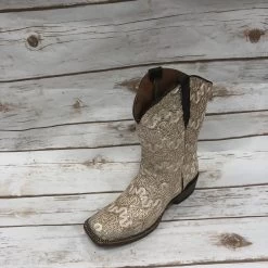 Ariat Store 36 Tanner Mark Shimmer Beige Square Toe Boot