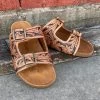 American Darling Tooled Double Buckle Sandals