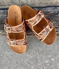 American Darling Tooled Double Buckle Sandals -Ariat Store IMG 4640