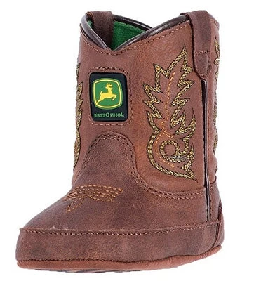 Dan Post Infant Brown Green Stitched Popper Boots 1 Dan Post Infant Brown Green Stitched Popper Boots