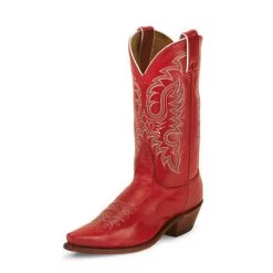 Nocona Rhinestone Red Snip Toe Boots
