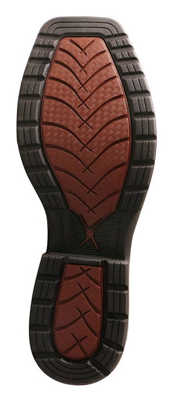 Twisted X Men's Cognac Oiled Blue Alloy Square Toe Boot 4 Twisted X Men's Cognac Oiled Blue Alloy Square Toe Boot - Image 4