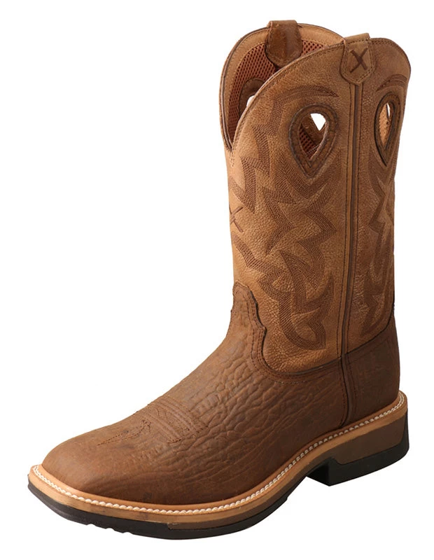 Twisted X Men's Dark Brown And Tan Square Toe Boot 1 Twisted X Men's Dark Brown And Tan Square Toe Boot