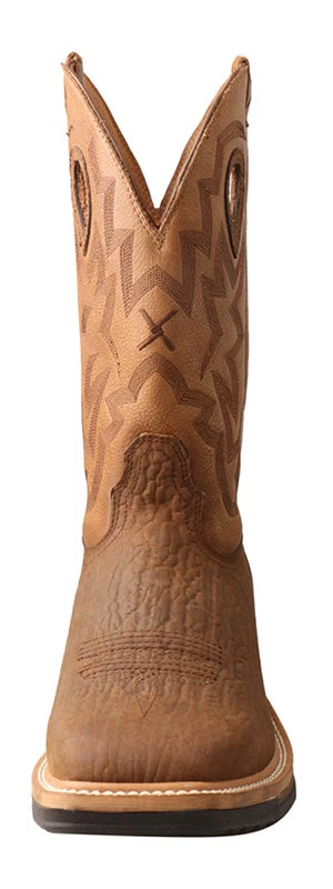Twisted X Men's Dark Brown And Tan Square Toe Boot 2 Twisted X Men's Dark Brown And Tan Square Toe Boot - Image 2