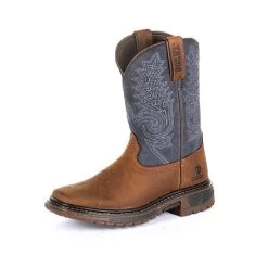 Rocky Boots Rocky Big Kid's Brown And Blue Square Toe Boot