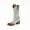 Dusty Blue Tooled Tip Western Ferrini Madison Boots