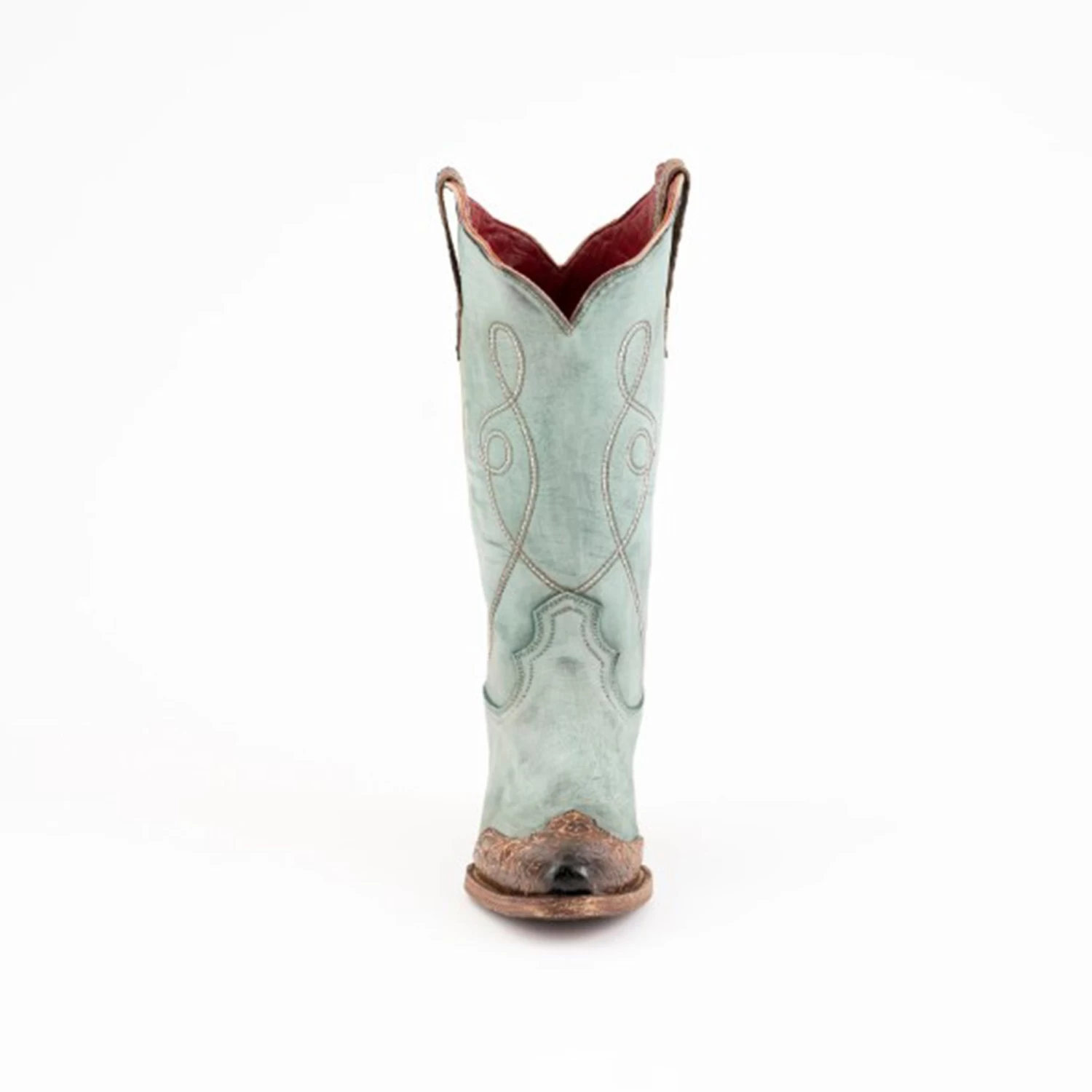Dusty Blue Tooled Tip Western Ferrini Madison Boots 3 Dusty Blue Tooled Tip Western Ferrini Madison Boots - Image 3