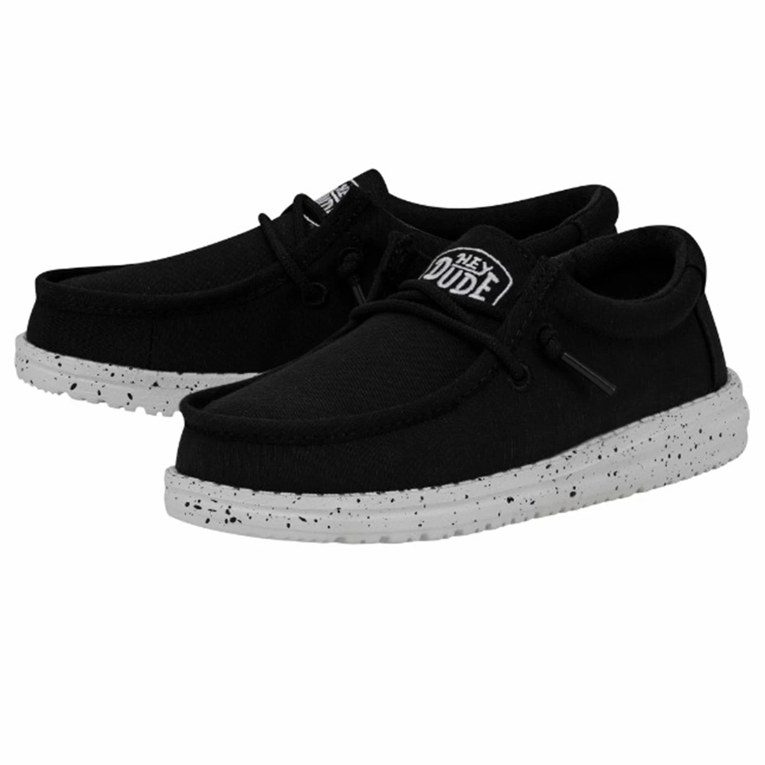 Heydude Hey Dude Wally Youth Slub Canvas Black 1 Heydude Hey Dude Wally Youth Slub Canvas Black