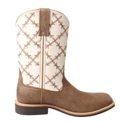 Twisted X Kid's Bomber And White Barbwire Square Toe Boot -Ariat Store YTH0010.04