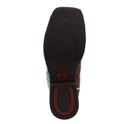 Twisted X Kids Distressed Saddle And Teal Square Toe Boots -Ariat Store YTH0015 03