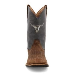 Twisted X Kids Chocolate And Dusty Blue Square Toe Boots 6 Twisted X Kids Chocolate And Dusty Blue Square Toe Boots -Ariat Store YTH0017 05
