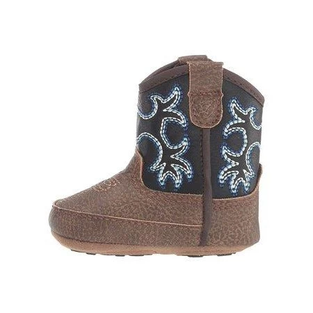 Ariat Infant Brown And Navy Lil Stomper Tombstone Boots 1 Ariat Infant Brown And Navy Lil Stomper Tombstone Boots