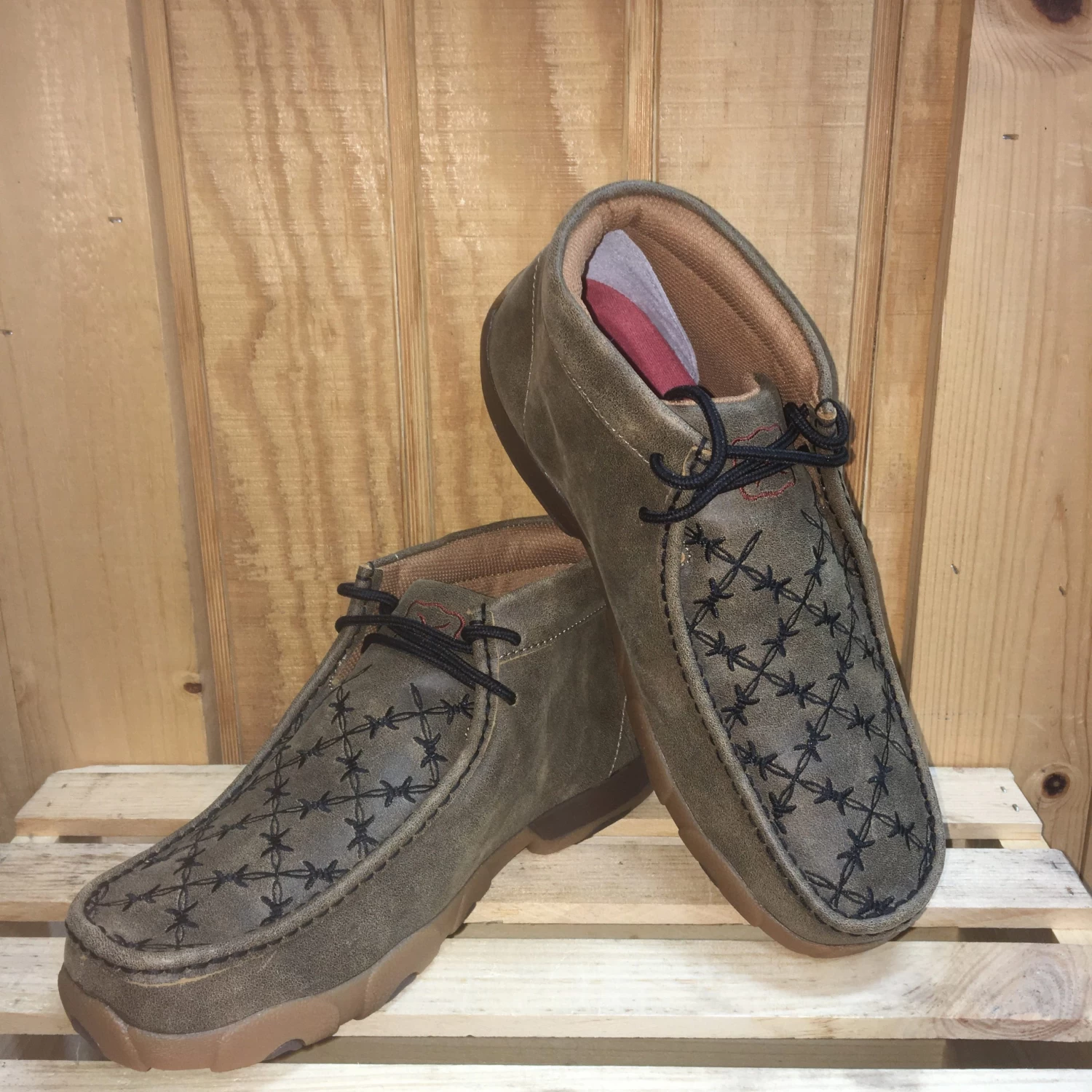 WE Exclusive ~Twisted X Men's Brown And Black Barbwire Driving Moc 1 WE Exclusive ~Twisted X Men's Brown And Black Barbwire Driving Moc