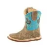 Roper Infant Tan Zig Zag And Blue Square Toe Boots