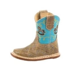 Roper Infant Tan Zig Zag And Blue Square Toe Boots