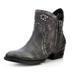 Corral Boots Corral's Circle G Brand- Black And Grey Shorty Boots