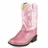 Toddler Pink Snake Print Square Toe Boots