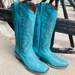 Tanner Mark Women's "Addy" Turquoise Square Toe Boot 5 Tanner Mark Women's "Addy" Turquoise Square Toe Boot -Ariat Store tml205128